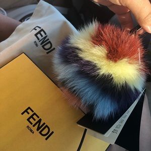 Brand New Fendi Pom Pom KeyChain